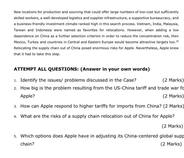 value chain and locate stages of it in low-cost countries, In this