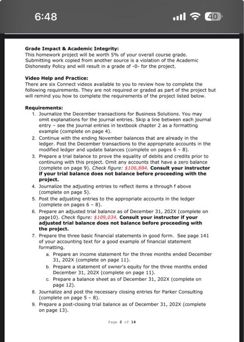 december transactions.. the directions are posted in the photo the requirements #2