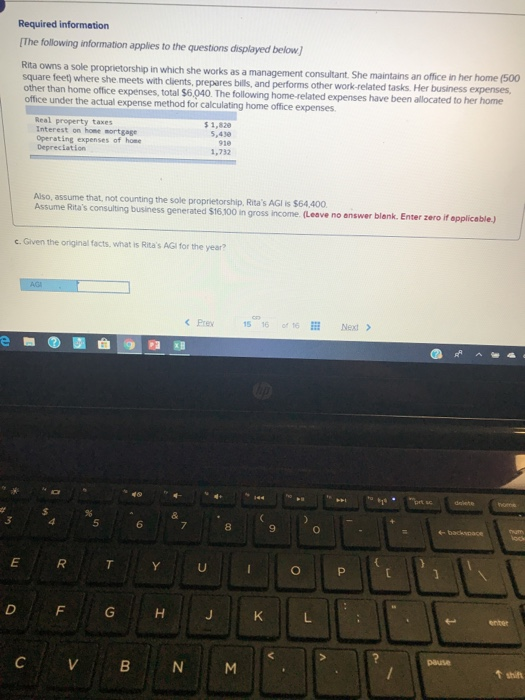 The following information applies to the questions displayed below Rita owns a