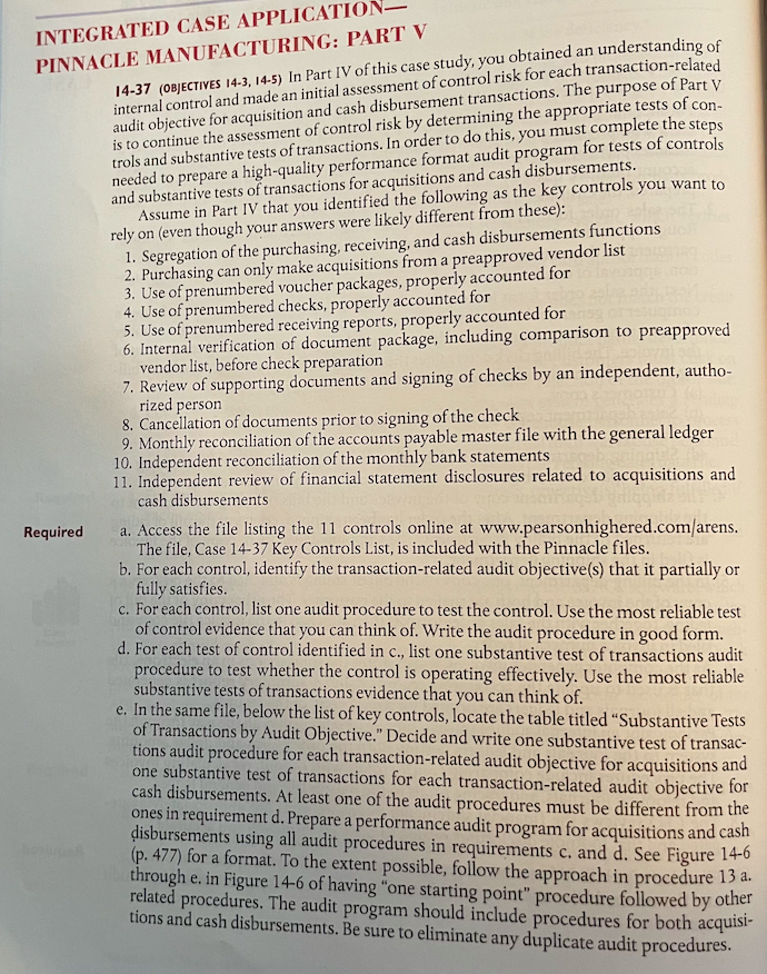  File referenced in part A- INTEGRATED CASE APPLICATION PINNACLE MANUFACTURING: PART