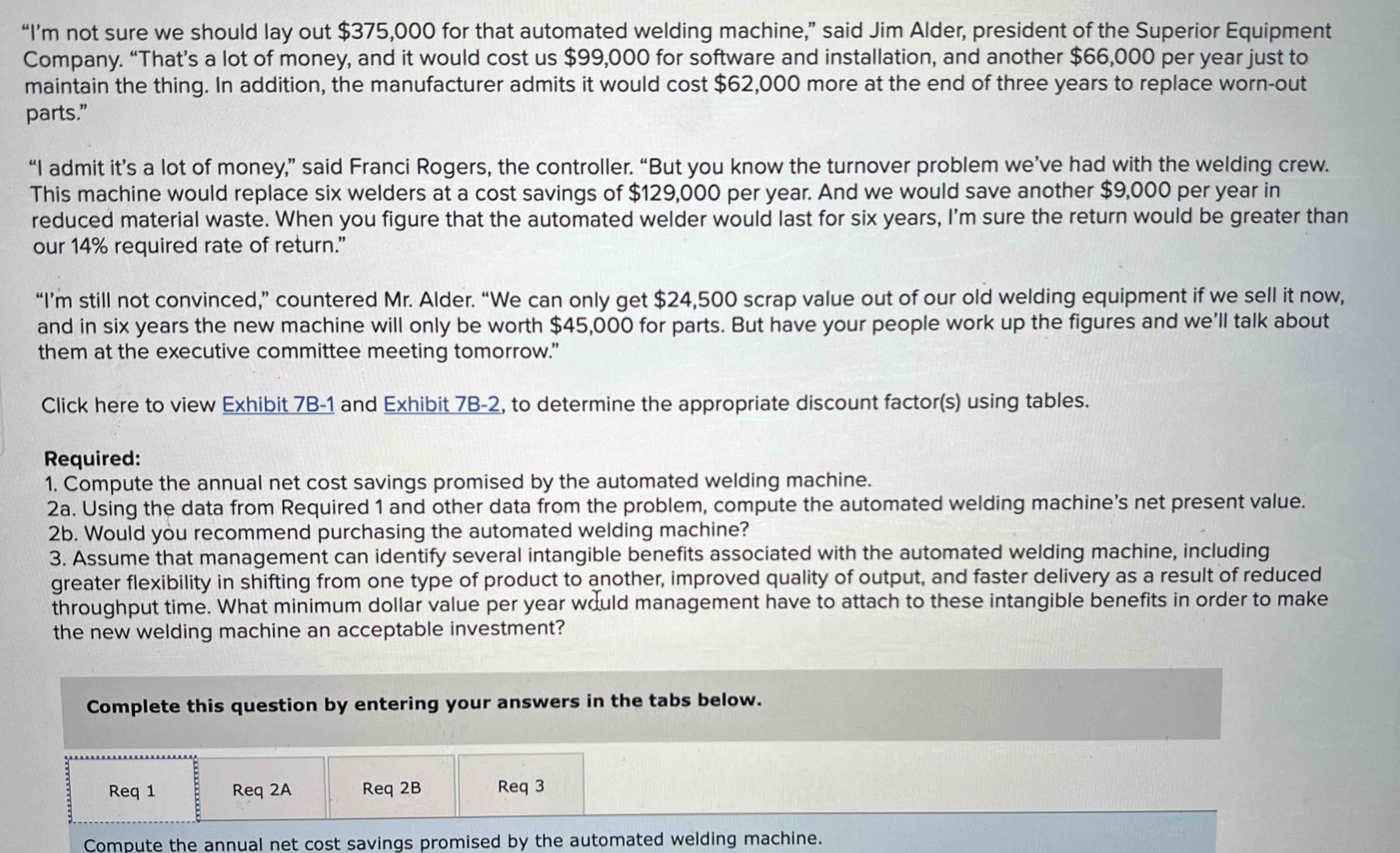  "I'm not sure we should lay out $375,000 for that automated