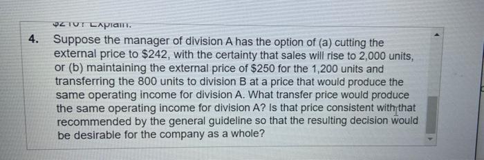 manufacture expensive bicycles. Division A produces the frame. There is a market