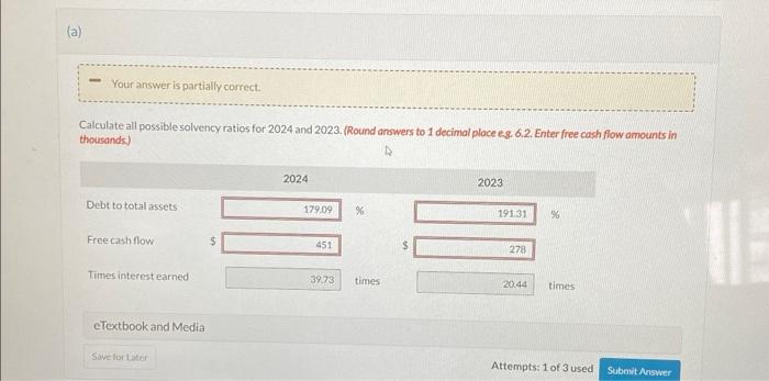 available for Golden Limited: (a) - Youranswer is partially correct. Calculate all