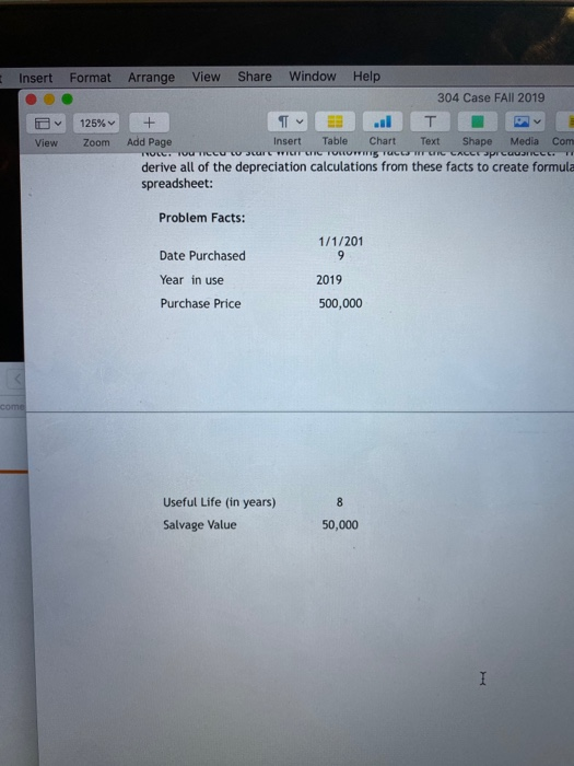 Arrange View Share Window Help 304 Case Fall 2019 126% + ..