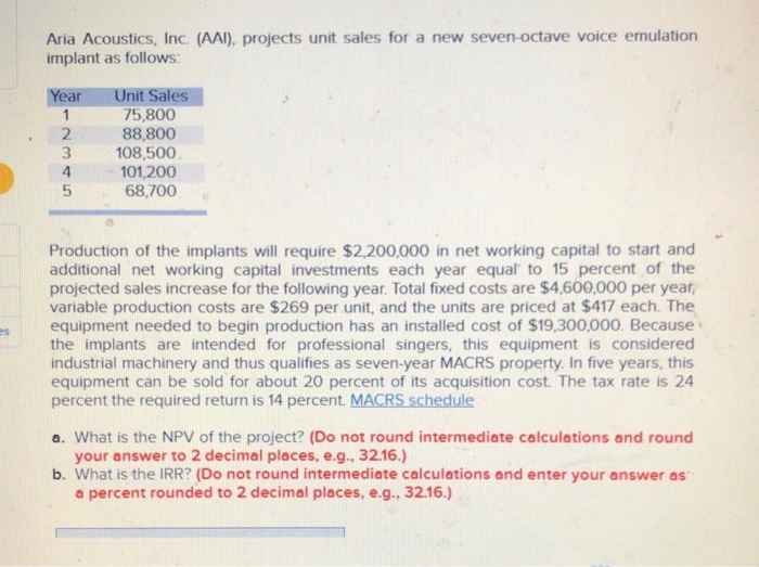 Could you please solve the problem in the attached photo? Aria Acoustics,