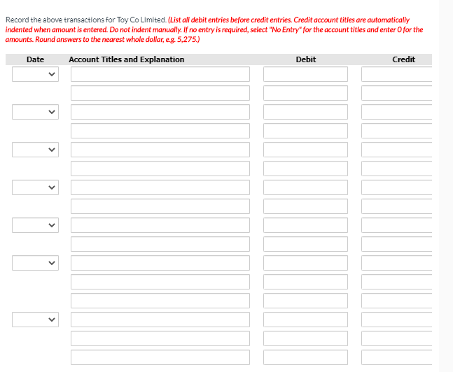 receivable are for Toy Co Limited. 1 Received a six-month, 5%. $11.520