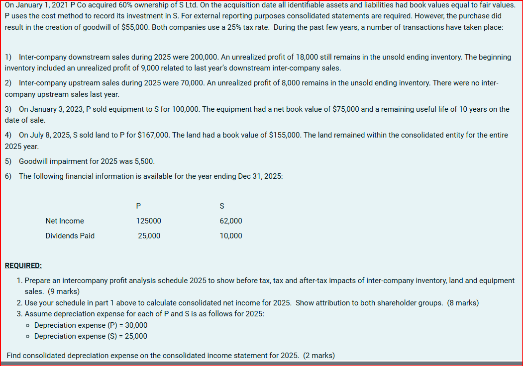  book values equal to fair values. P uses the cost method