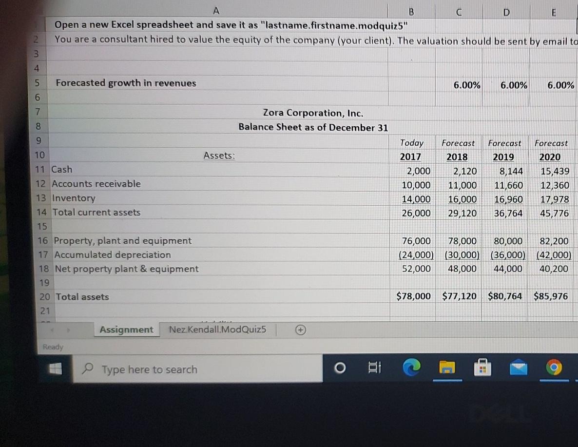 B D E Open a new Excel spreadsheet and save it