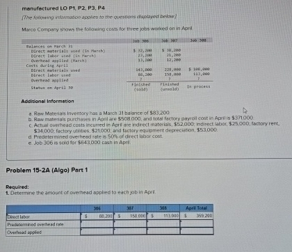  menufactured LO P1, P2, P3, P4 The followng nalarmation apples to