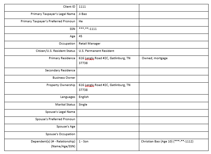 the features of each of the three tax positions. Identify one chosen