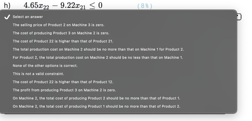 1 Machine 2 Machine 3 $3.19 $5.07 $4.65 $3.10 $4.58 $9.49 Product