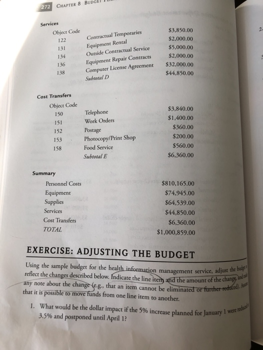  272 CHAPTER 8 B Services $3,850.00 $2,000.00 Object Code 122 131