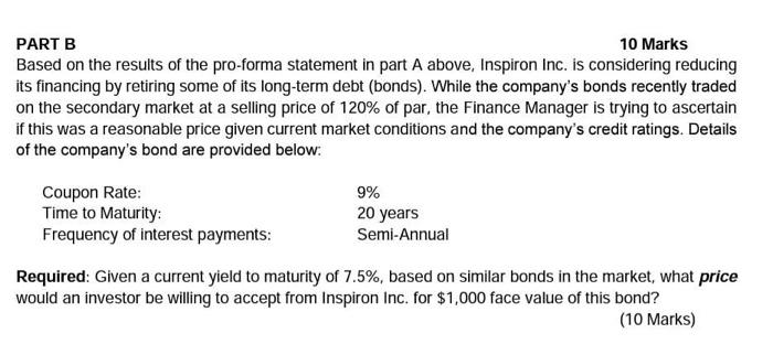 The following financial statements have been provided: PART A 15 Marks Utilize