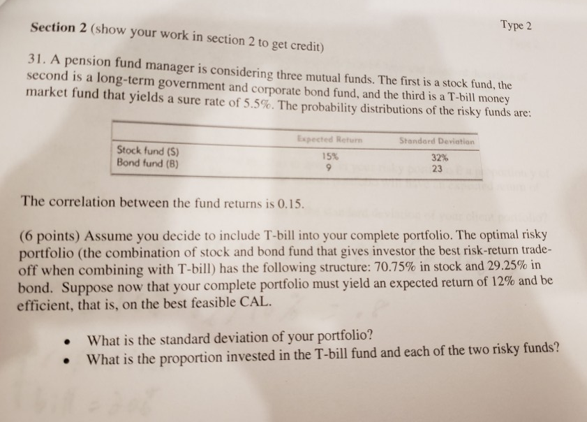 Type 2 Section 2 (show your work in section 2 to