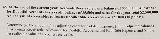 Please show the complete journal entry and your work 45. At