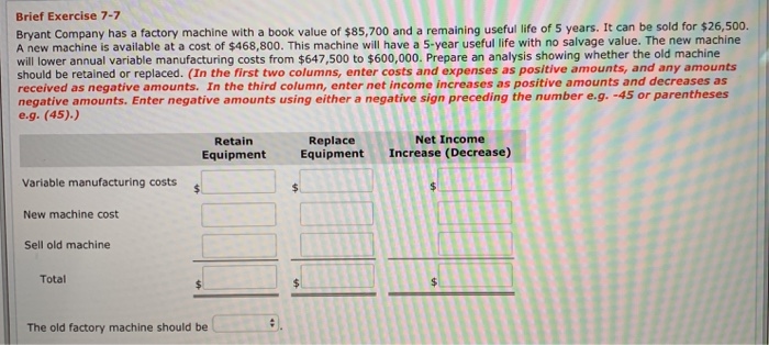  Also show how you got the variable manufacturing costs please Brief
