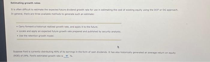 inputs with which to use the CAPM methad for estimating a company's:
