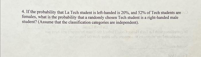 the sample standard deviation. 4. If the probability that La Tech student