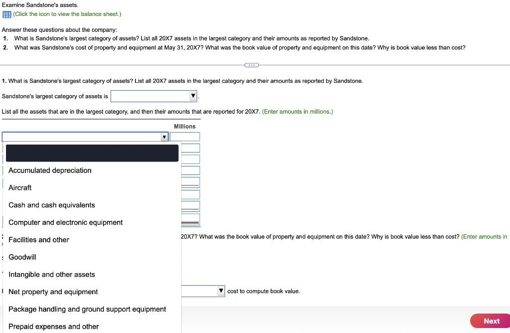 Sandstone's cost of property and equipment at May 31,207 ? What was