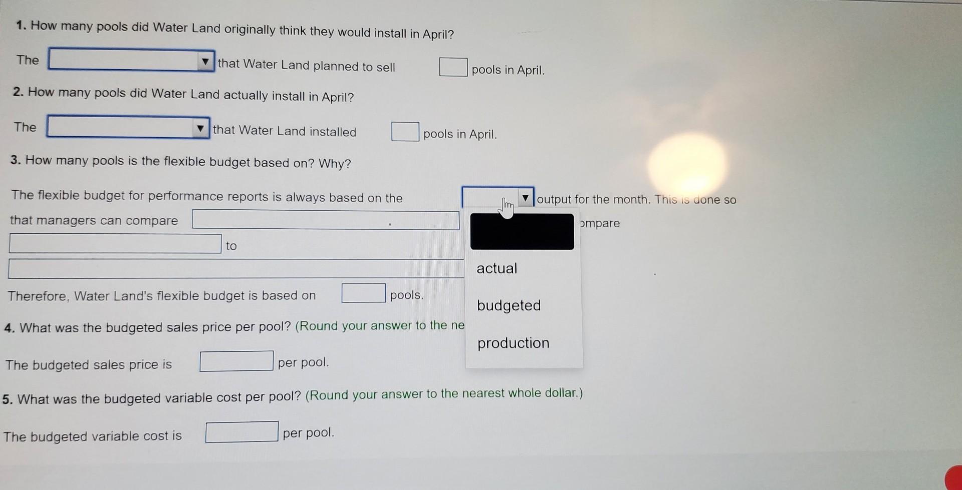 Land originally think they would install in April? The that Water Land