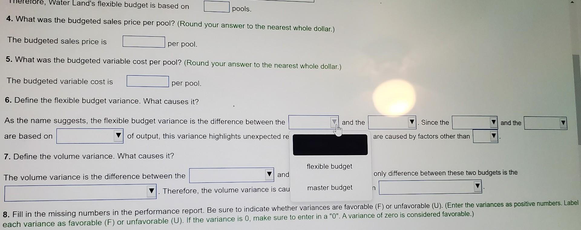 (Round your answer to the nearest whole dollar.) The budgeted sales price