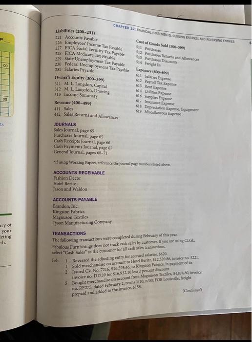  226 Employees' Income Tax Payable CHAPTER 12 PANOR STATEMENTS, CLONING ENTRIES,