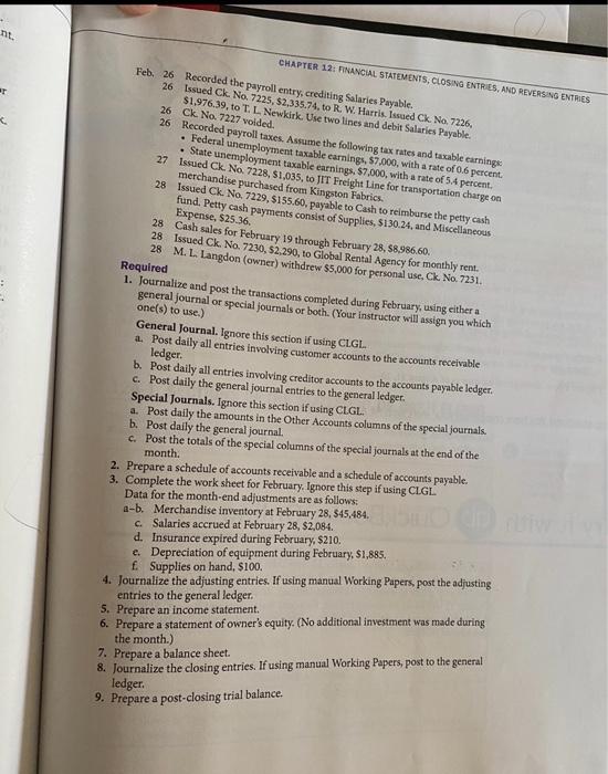 Social Security Tux Payable 226 FICA Medicare Tux Payable 229 State Unemployment