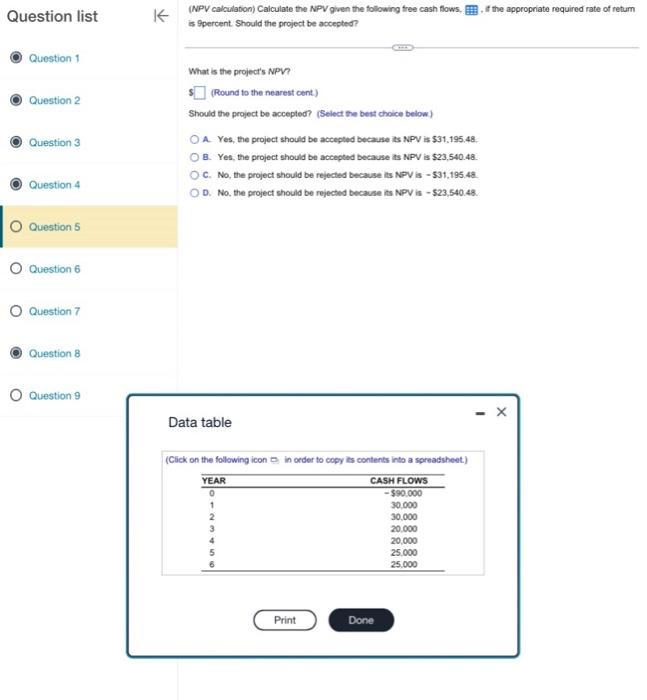  Question list Question 1 Question 2 Question 3 Question 4 Question