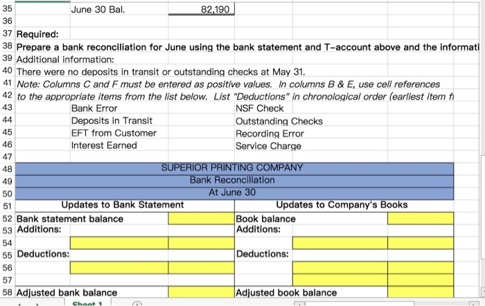 bank reconciliation. - Excel FORMULAS DATA REVIEW - Sign In FILE HOME
