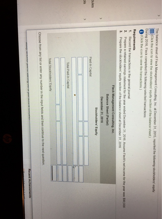 the general journal (Record debits first, then credits. Select the explanation on