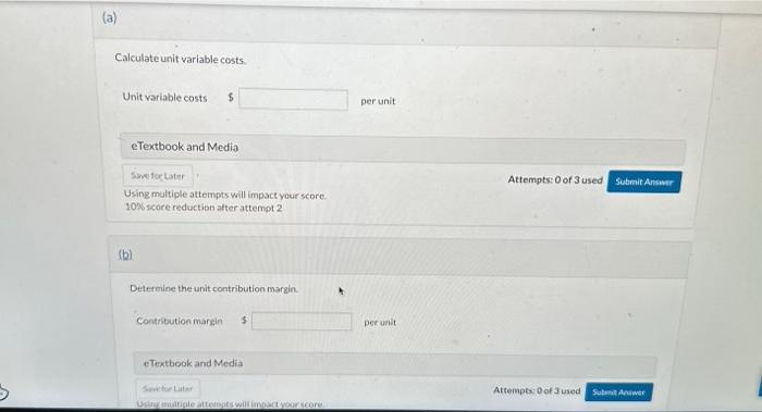 Attempts: 0 of 3 used Using multiple atternpts will impact your score.