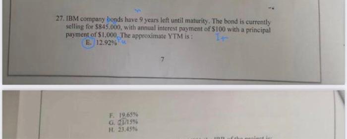 projects to consider, which have the following cash flows: Period Project Project