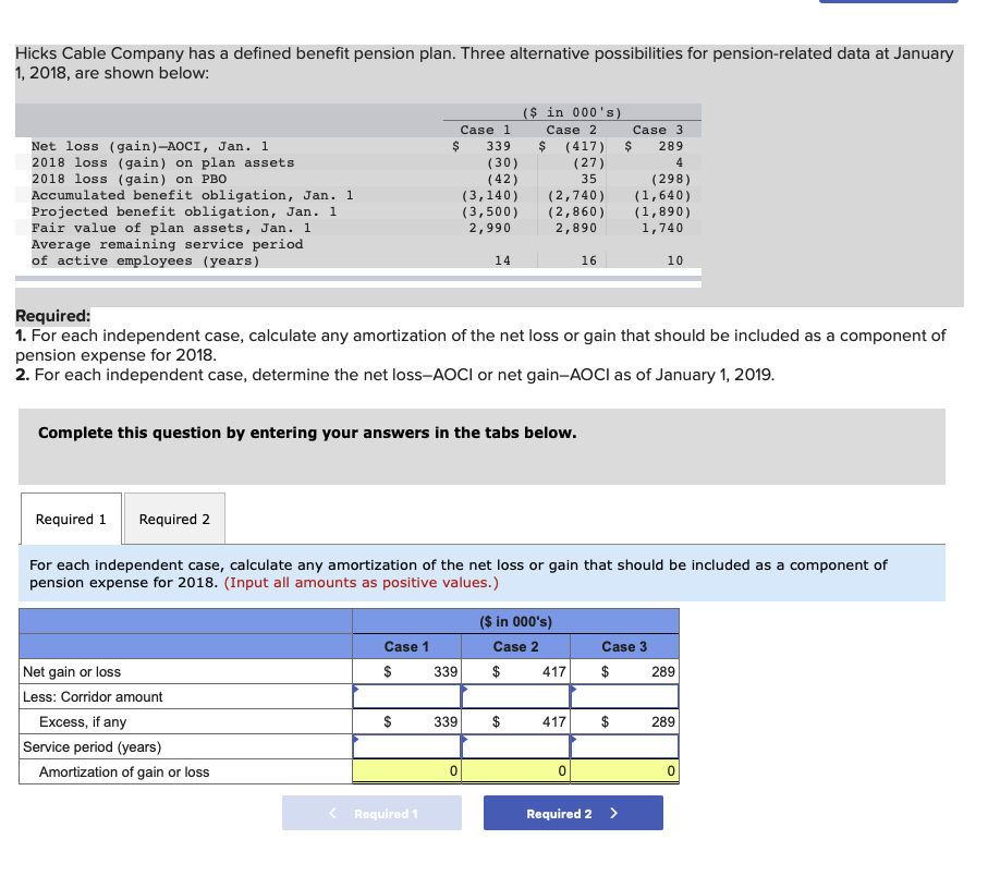  Hicks Cable Company has a defined benefit pension plan. Three alternative