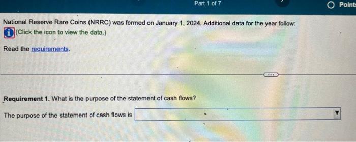 please solve all sections for this problem National Reserve Rare Coins (NRRC)