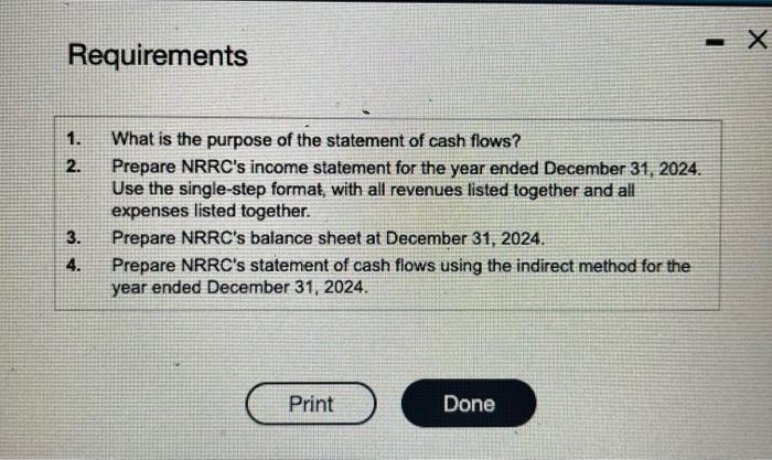 (Click the icon to view the data.) Read the requirements. Requirement 1.