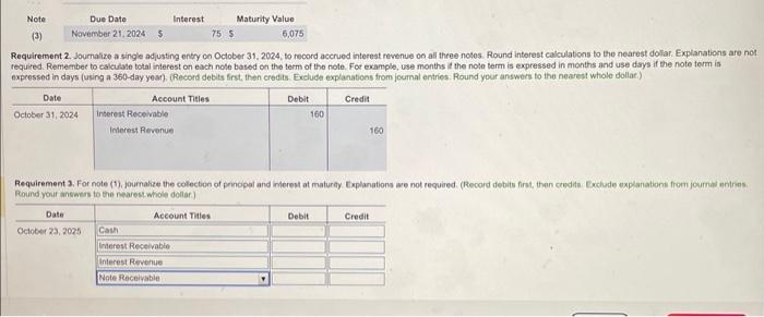 fill up the requirement 3 and explain Requirement 2. Journalize a single