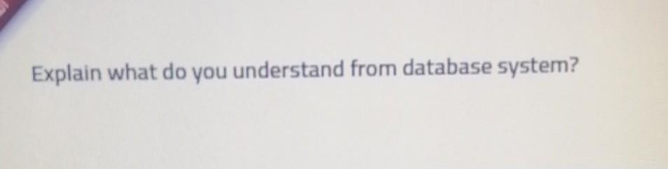 Explain what do you understand from database system?