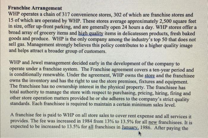 Hen Pantry inc. Answer the questions following the case description. It is