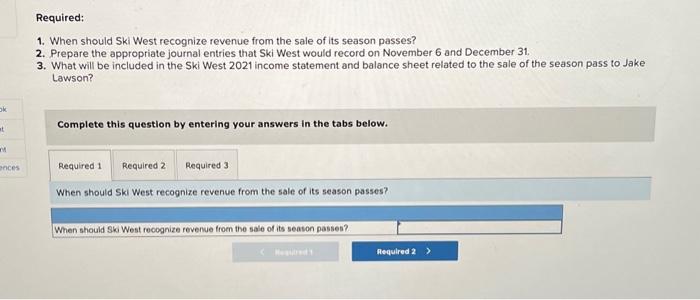 from the sale of its season passes? 2. Prepare the appropriate journal