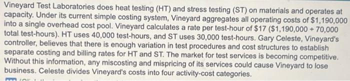  Vineyard Test Laboratories does heat testing (HT) and stress testing (ST)