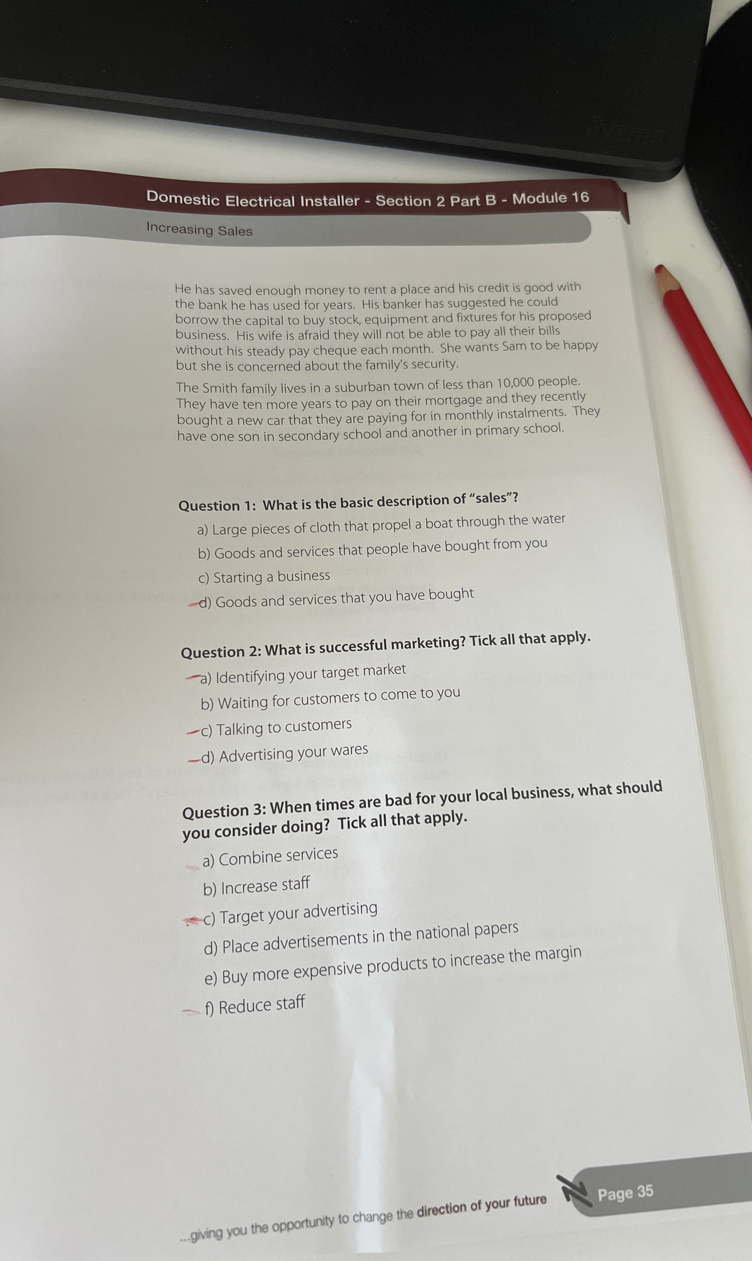  Domestic Electrical Installer - Section 2 Part B - Module 16