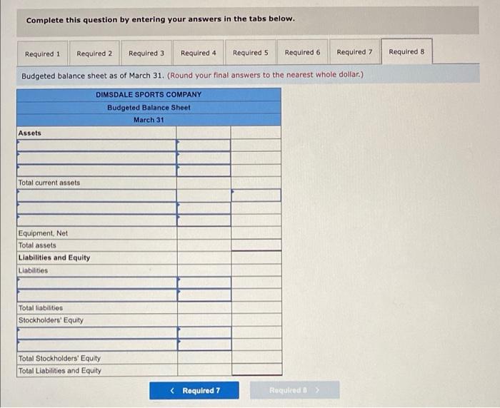 January, February, and March, use the following information a. The company's single