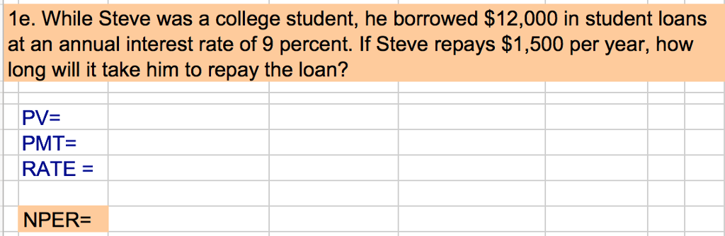 on the formulas. 1a. If the appropriate discount rate for the following