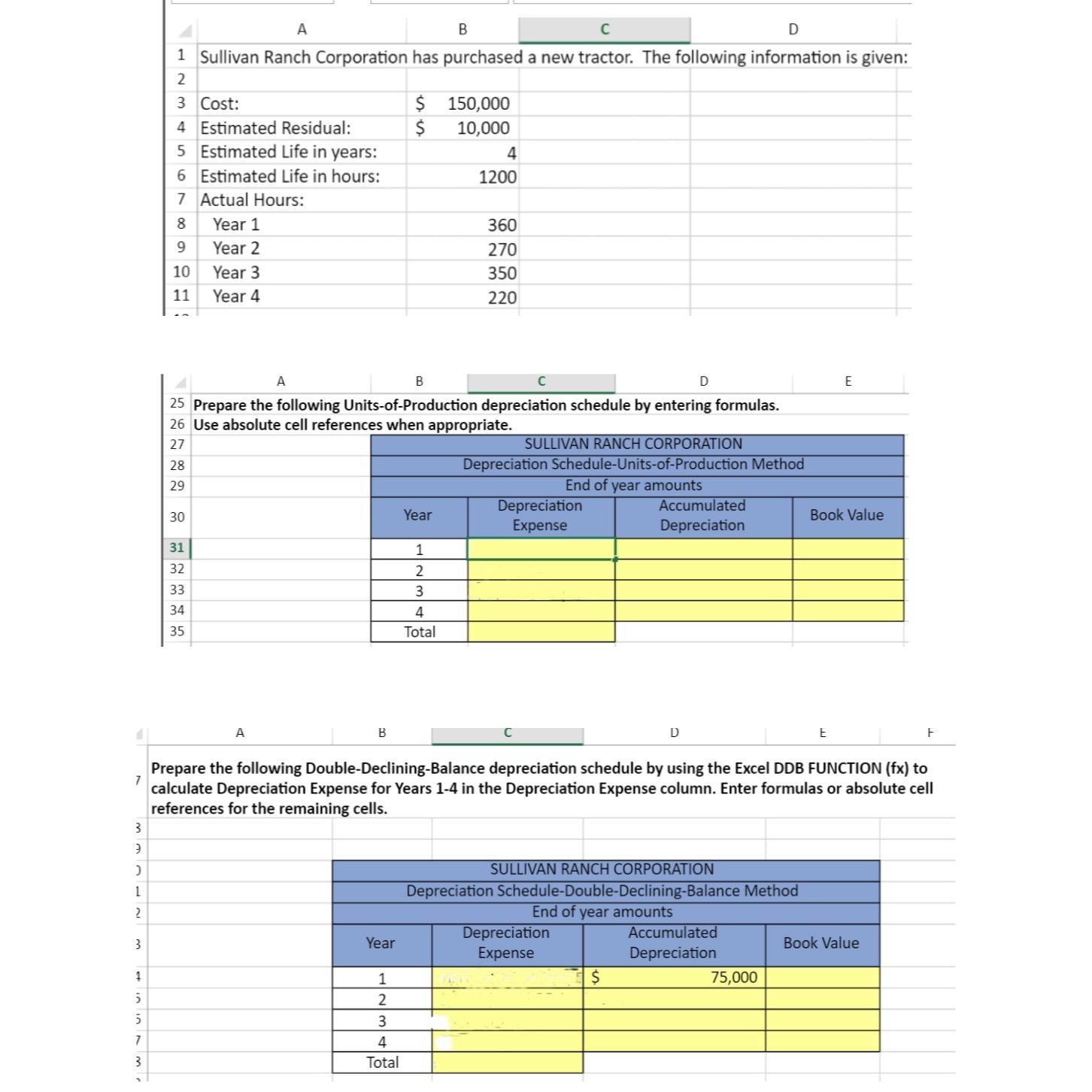  could u plz fill out these blanks? The Units-of-Production Method form:
