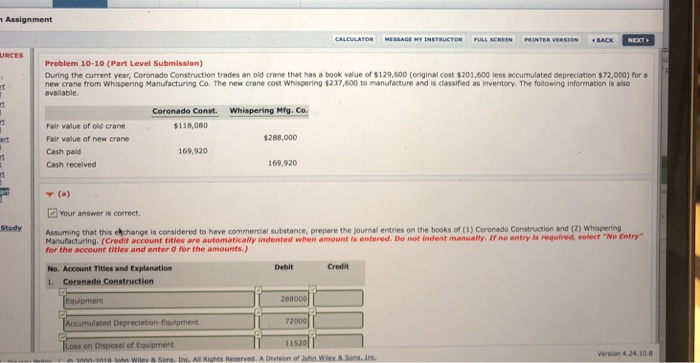  Complete part C BACK URCES Problem 10-10 (Part Level Submission) During