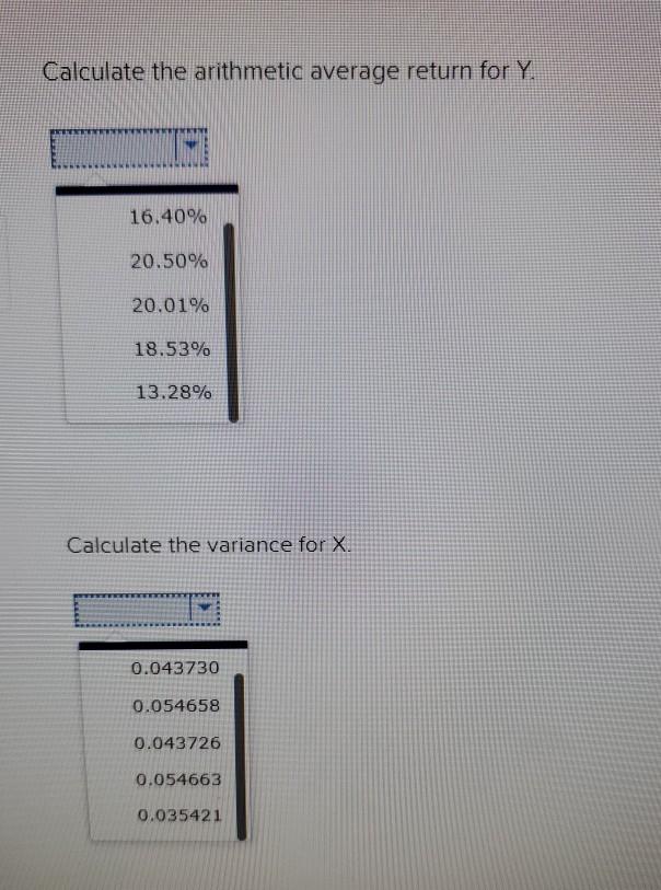 and the standard deviations for X and Y. Year 1 2 3