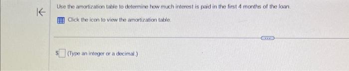  Use the amortization table to determine how much interest is paid