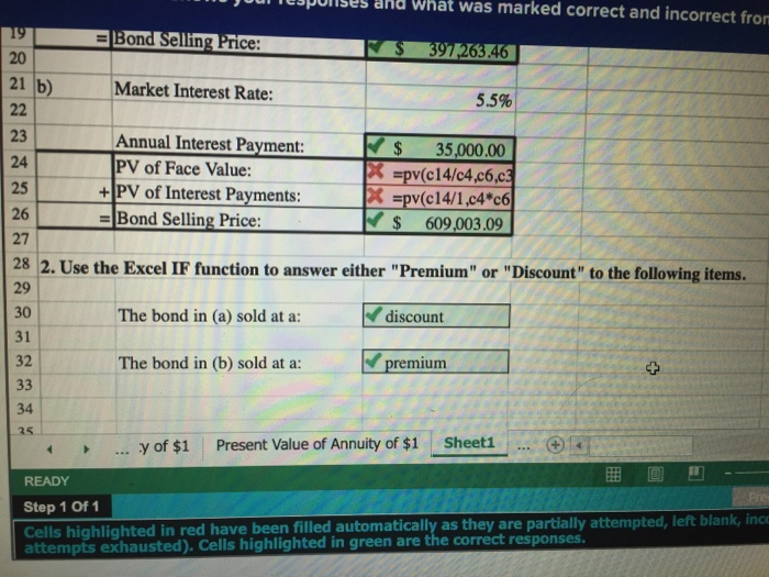 the bond selling price given two different market interest rates using the