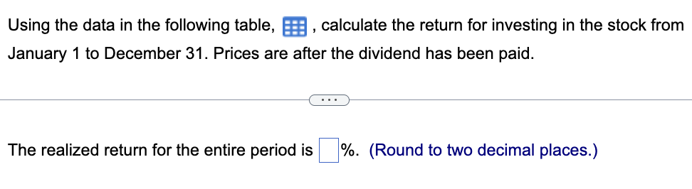 11 6 Using the data in the following table, , calculate the