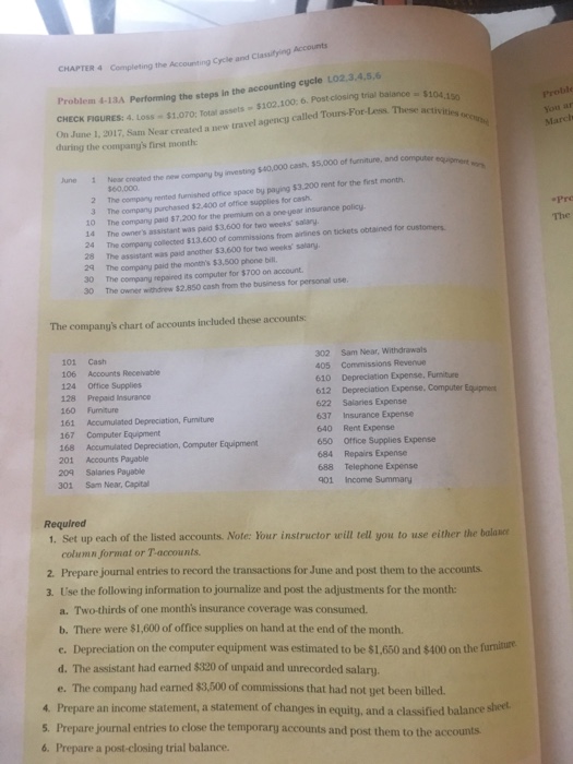  CHAPTER 4 Completing the Accounting Cyce and Problem 4-13A Performing the